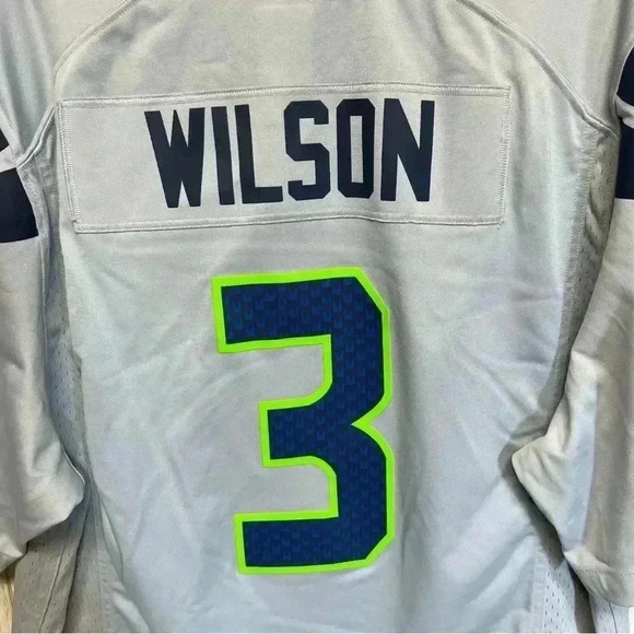 Seattle Seahawks Russell Wilson #3 RARE Nike NFL Jersey XLARGE GRAY/BLUE - Picture 6 of 8